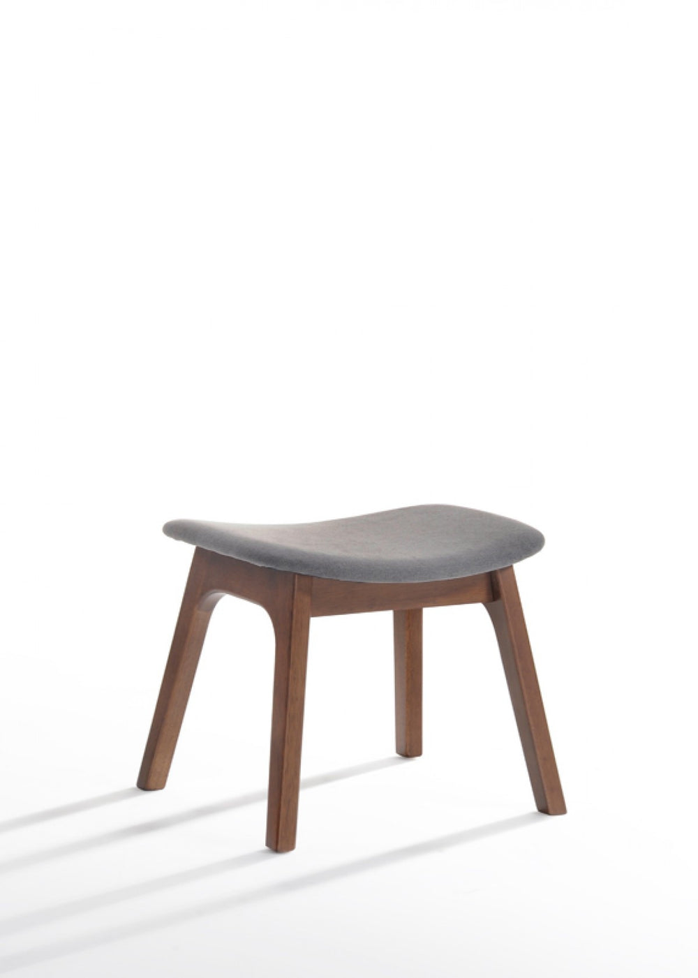 Homeroots 22" Grey And Walnut Solid Color Lounge Chair With Ottoman   482823