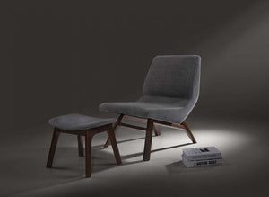 HomeRoots 22" Gray and Brown Upholstered Lounge Chair Set with Ottoman – Stylish Comfort for Any Space! 482823