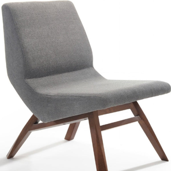 HomeRoots 22" Gray and Brown Upholstered Lounge Chair Set with Ottoman – Stylish Comfort for Any Space! 482823