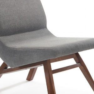 HomeRoots 22" Gray and Brown Upholstered Lounge Chair Set with Ottoman – Stylish Comfort for Any Space! 482823