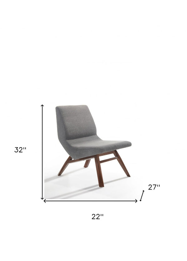 HomeRoots 22" Gray and Brown Upholstered Lounge Chair Set with Ottoman – Stylish Comfort for Any Space! 482823
