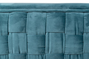 Homeroots 33" Teal Woven Velvet And Gold Arm Chair   482828