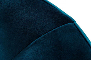 Homeroots 41" Dark Teal Velvet And Black Solid Color Barrel Chair   482830