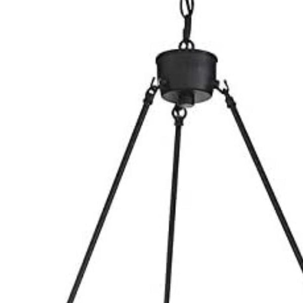 Candle Style Six Light Dimmable Metal Chandelier for Elegant Dining and Living Spaces