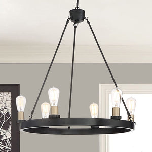 Candle Style Six Light Dimmable Metal Chandelier for Elegant Dining and Living Spaces