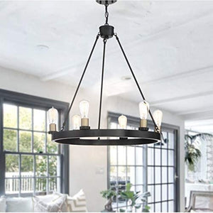 Candle Style Six Light Dimmable Metal Chandelier for Elegant Dining and Living Spaces