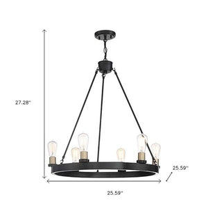 Candle Style Six Light Dimmable Metal Chandelier for Elegant Dining and Living Spaces