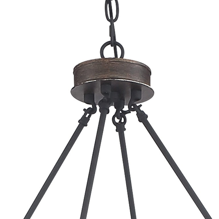 HomeRoots Brown Metal 12 Light Dimmable Chandelier Elegant Candle Style Dining Room Fixture 482845