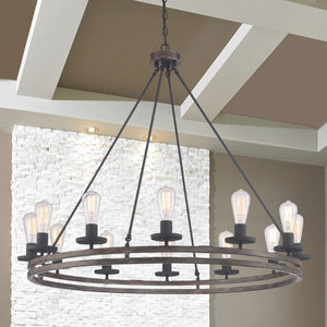 Brown Metal 12 Light Dimmable Chandelier Elegant Candle Style Dining Room Fixture
