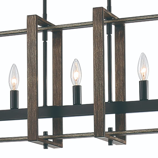 Brown Metal Five Light Dimmable Chandelier for Kitchen Island Modern Dining