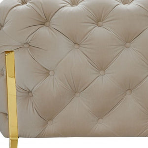 Homeroots Three Piece Beige Velvet Six Person Seating Set   482858