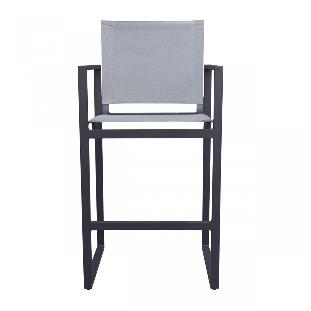 Homeroots 23" Gray And Black Metal Director Chair  Aluminum,Fabric 482870