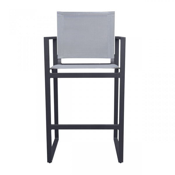 Homeroots 23" Gray And Black Metal Director Chair  Aluminum,Fabric 482870