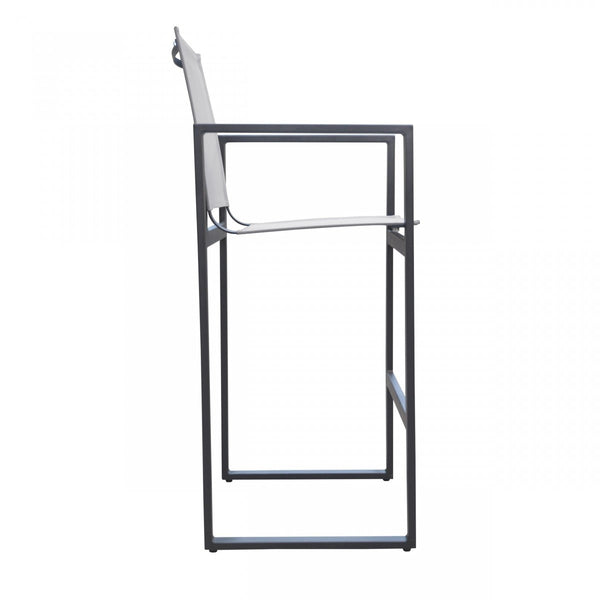 Homeroots 23" Gray And Black Metal Director Chair  Aluminum,Fabric 482870