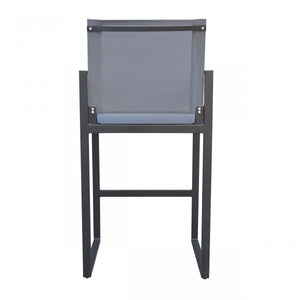 Homeroots 23" Gray And Black Metal Director Chair  Aluminum,Fabric 482870