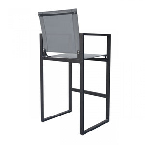 Homeroots 23" Gray And Black Metal Director Chair  Aluminum,Fabric 482870