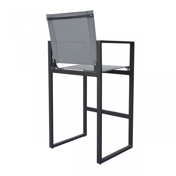 Homeroots 23" Gray And Black Metal Director Chair  Aluminum,Fabric 482870