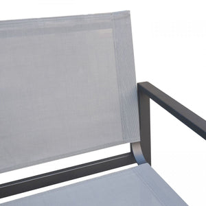 Homeroots 23" Gray And Black Metal Director Chair  Aluminum,Fabric 482870