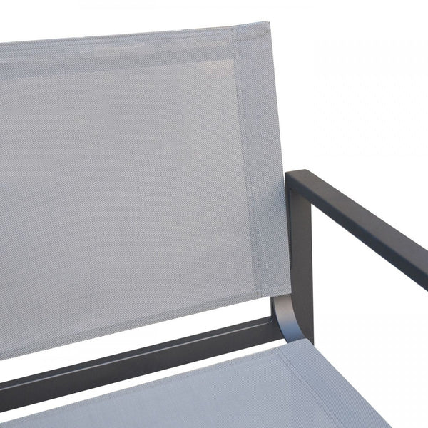 Homeroots 23" Gray And Black Metal Director Chair  Aluminum,Fabric 482870