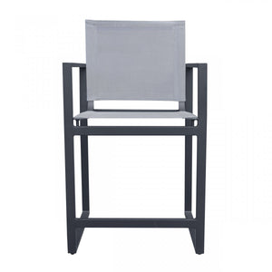 Homeroots 23" Gray And Black Metal Director Chair  Aluminum,Fabric 482871