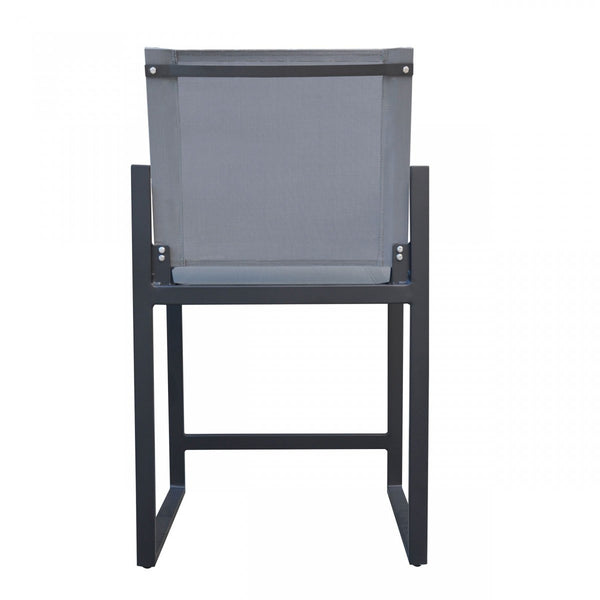 Homeroots 23" Gray And Black Metal Director Chair  Aluminum,Fabric 482871