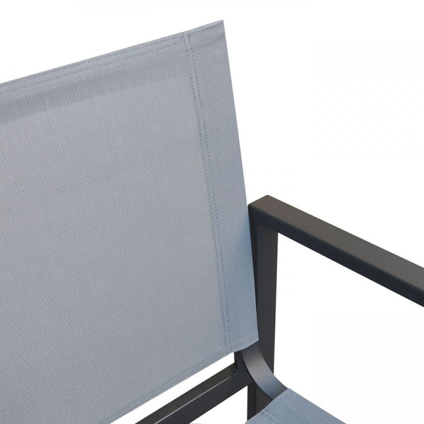 Homeroots 23" Gray And Black Metal Director Chair  Aluminum,Fabric 482871