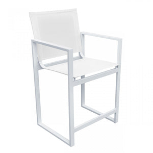 Homeroots 23" White Metal Director Chair  Aluminum,Fabric 482872