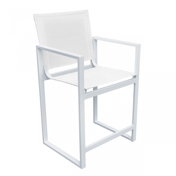 Homeroots 23" White Metal Director Chair  Aluminum,Fabric 482872