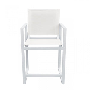 Homeroots 23" White Metal Director Chair  Aluminum,Fabric 482872