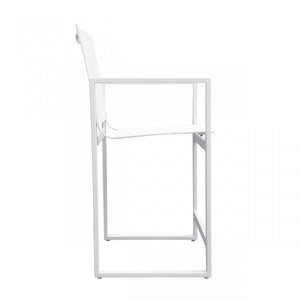 Homeroots 23" White Metal Director Chair  Aluminum,Fabric 482872