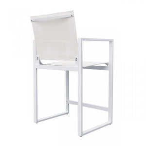 Homeroots 23" White Metal Director Chair  Aluminum,Fabric 482872