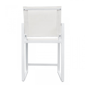 Homeroots 23" White Metal Director Chair  Aluminum,Fabric 482872