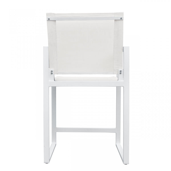 Homeroots 23" White Metal Director Chair  Aluminum,Fabric 482872