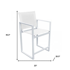 Homeroots 23" White Metal Director Chair  Aluminum,Fabric 482872