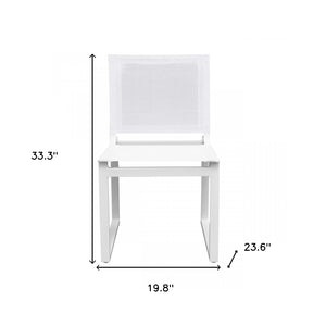Homeroots Set Of Two 20" White Aluminum Indoor Outdoor Dining Chair  Aluminum,Fabric 482874
