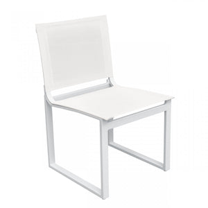 Homeroots Set Of Two 20" White Aluminum Indoor Outdoor Dining Chair  Aluminum,Fabric 482874