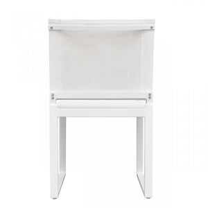 Homeroots Set Of Two 20" White Aluminum Indoor Outdoor Dining Chair  Aluminum,Fabric 482874