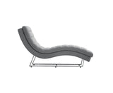 Homeroots 26" Gray Sofa Chaise With Silver Legs   482889