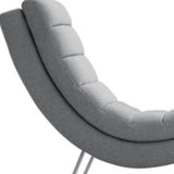 Homeroots 26" Gray Sofa Chaise With Silver Legs   482889