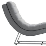 Homeroots 26" Gray Sofa Chaise With Silver Legs   482889