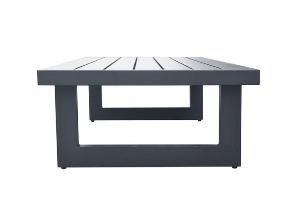 Homeroots 51" Charcoal Aluminum Outdoor Coffee Table  Aluminum 482891