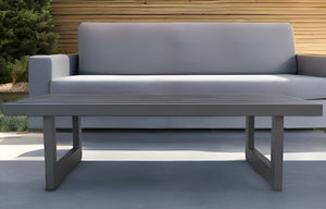 Homeroots 51" Charcoal Aluminum Outdoor Coffee Table  Aluminum 482891