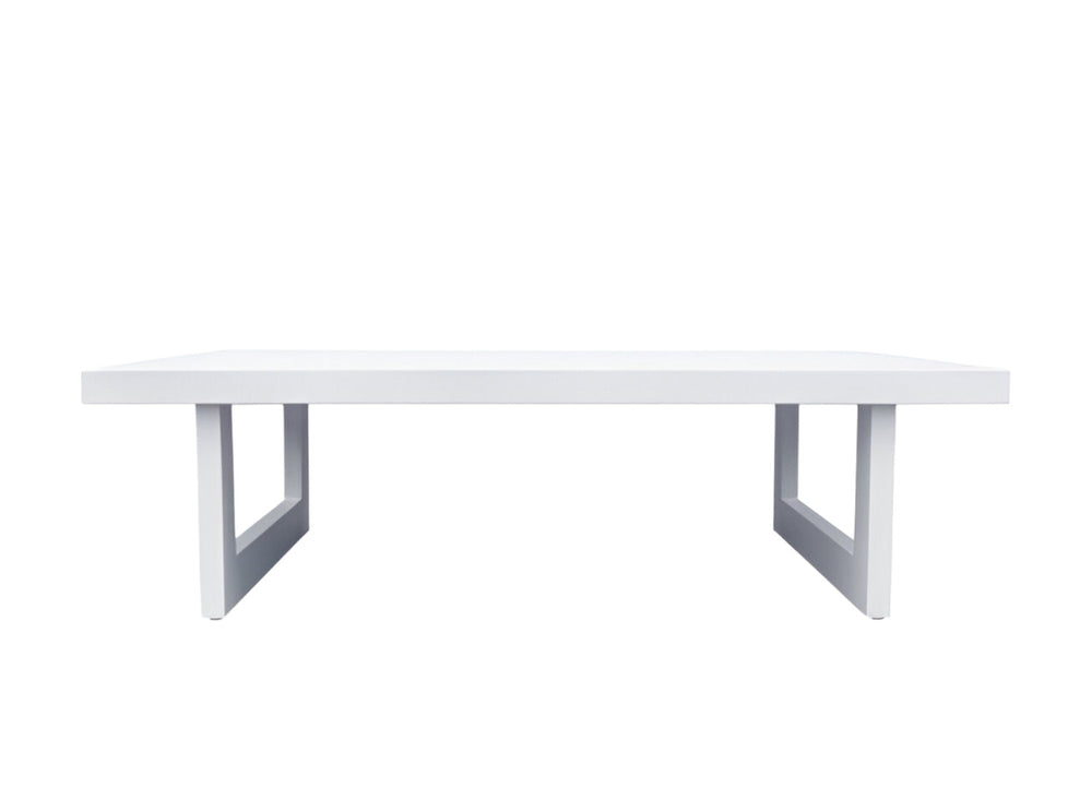 Homeroots 51" White Aluminum Outdoor Coffee Table  Aluminum 482892