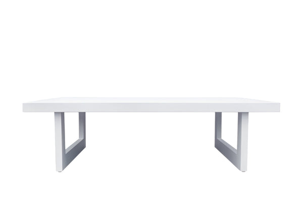 Homeroots 51" White Aluminum Outdoor Coffee Table  Aluminum 482892