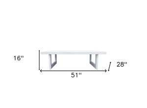 Homeroots 51" White Aluminum Outdoor Coffee Table  Aluminum 482892