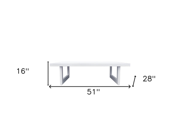Homeroots 51" White Aluminum Outdoor Coffee Table  Aluminum 482892