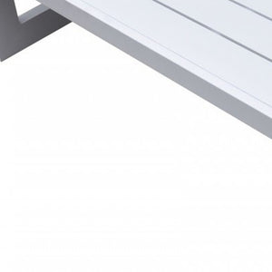 Homeroots 51" White Aluminum Outdoor Coffee Table  Aluminum 482892