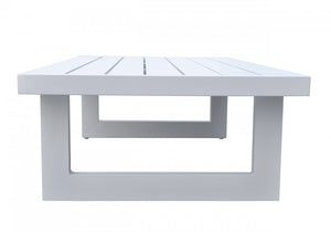 Homeroots 51" White Aluminum Outdoor Coffee Table  Aluminum 482892