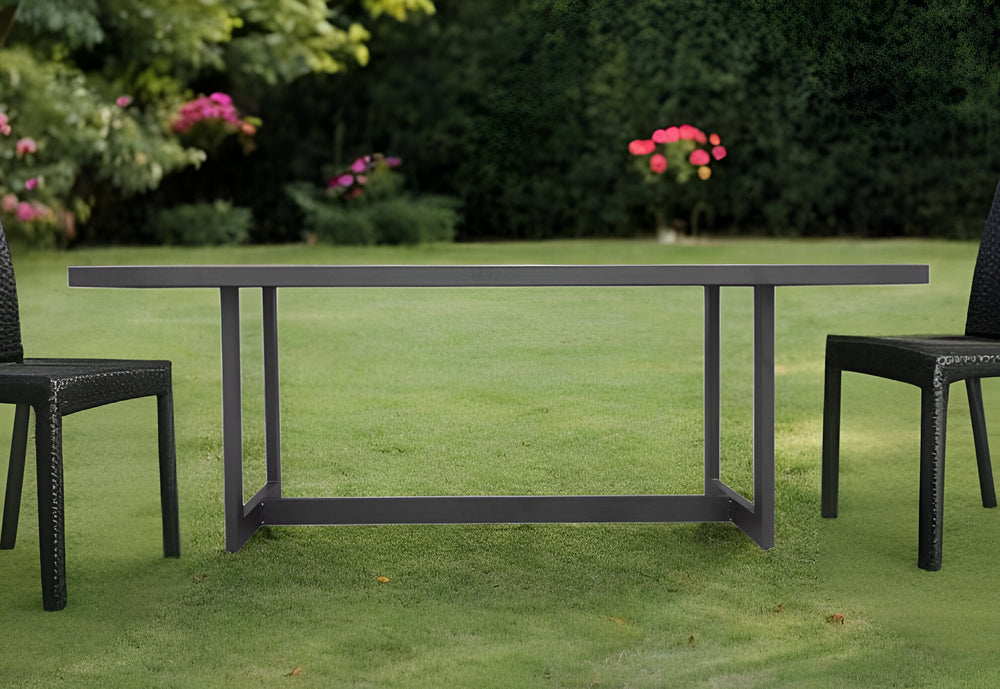 Homeroots 83" Charcoal Aluminum Outdoor Dining Table  Aluminum 482893