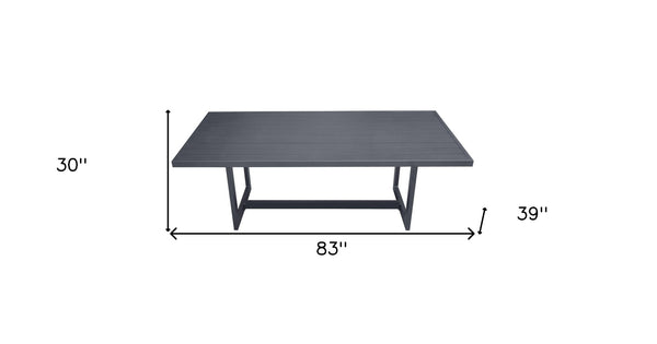 Homeroots 83" Charcoal Aluminum Outdoor Dining Table  Aluminum 482893